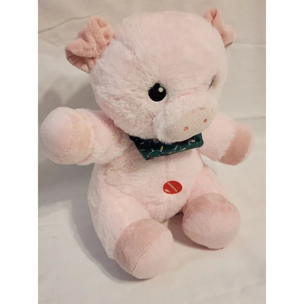 Petsmart Pink Pig Plush Wish Squeaker Xmas Bandana Farm Stuffed Animal Toy